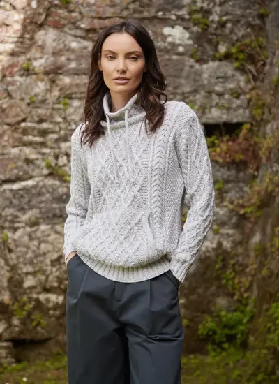 Aine Kangaroo Pocket Aran Sweater